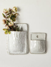Load image into Gallery viewer, White Glazed Terra Cotta Floral Planter
