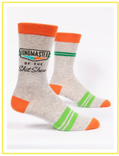 Load image into Gallery viewer, Men’s Crew Socks - Blue Q
