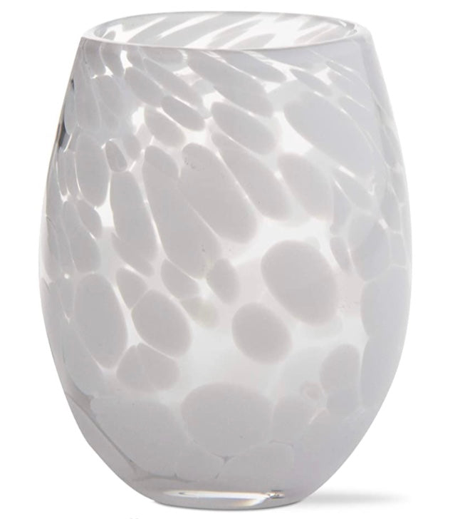 White Confetti Stemless Wine Glass