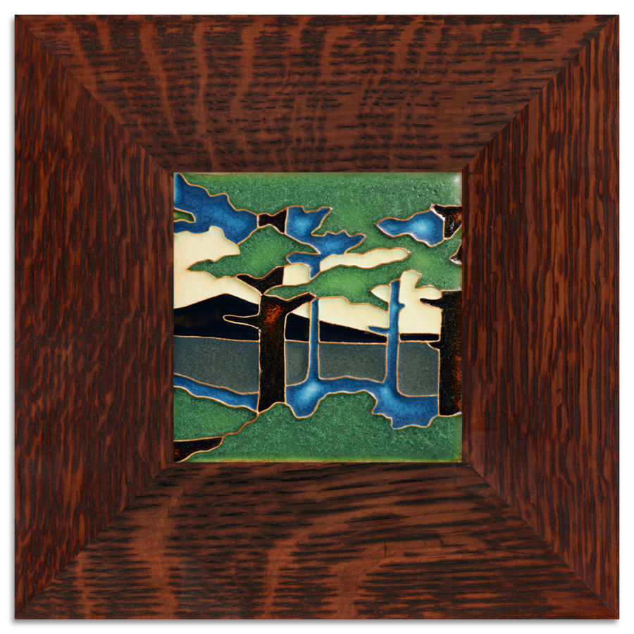 Framed 4x4 Pine Landscape - Motawi Tileworks