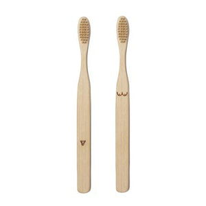 Male and Female Bamboo Toothbrushes - Kikkerland