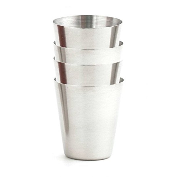 Shot Glass Set of 4 in Leather/Plaid Case